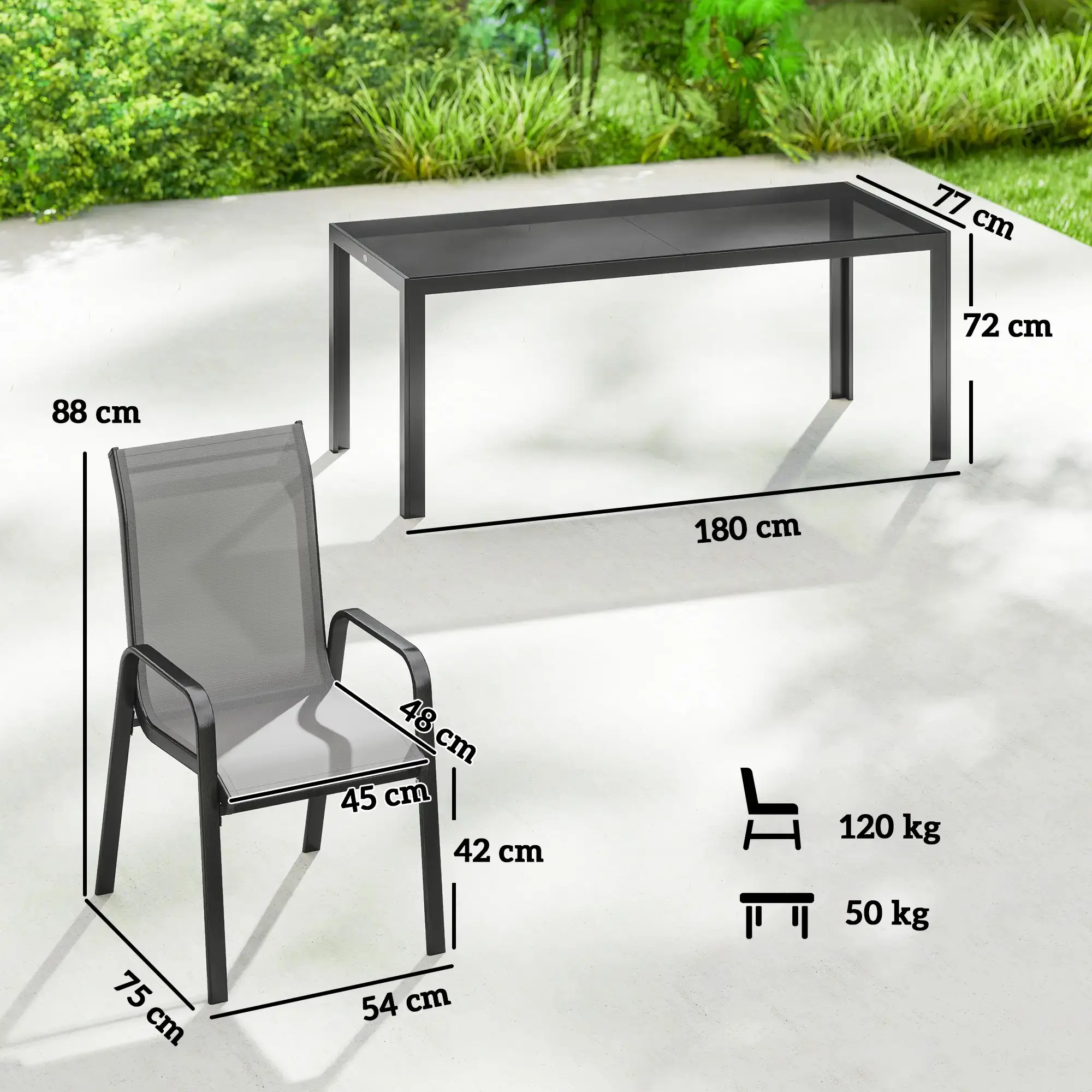 Комплект садовой мебели Outsunny 84G-705V01LG (Light Grey/Black) - 4