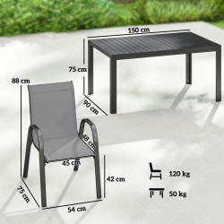 Set mobilier de gradina Outsunny 84G-706V01LG (Grey/Black) Thumb