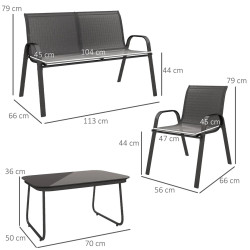 Set mobilier de gradina Outsunny 84G-734V00BK (Black) Thumb