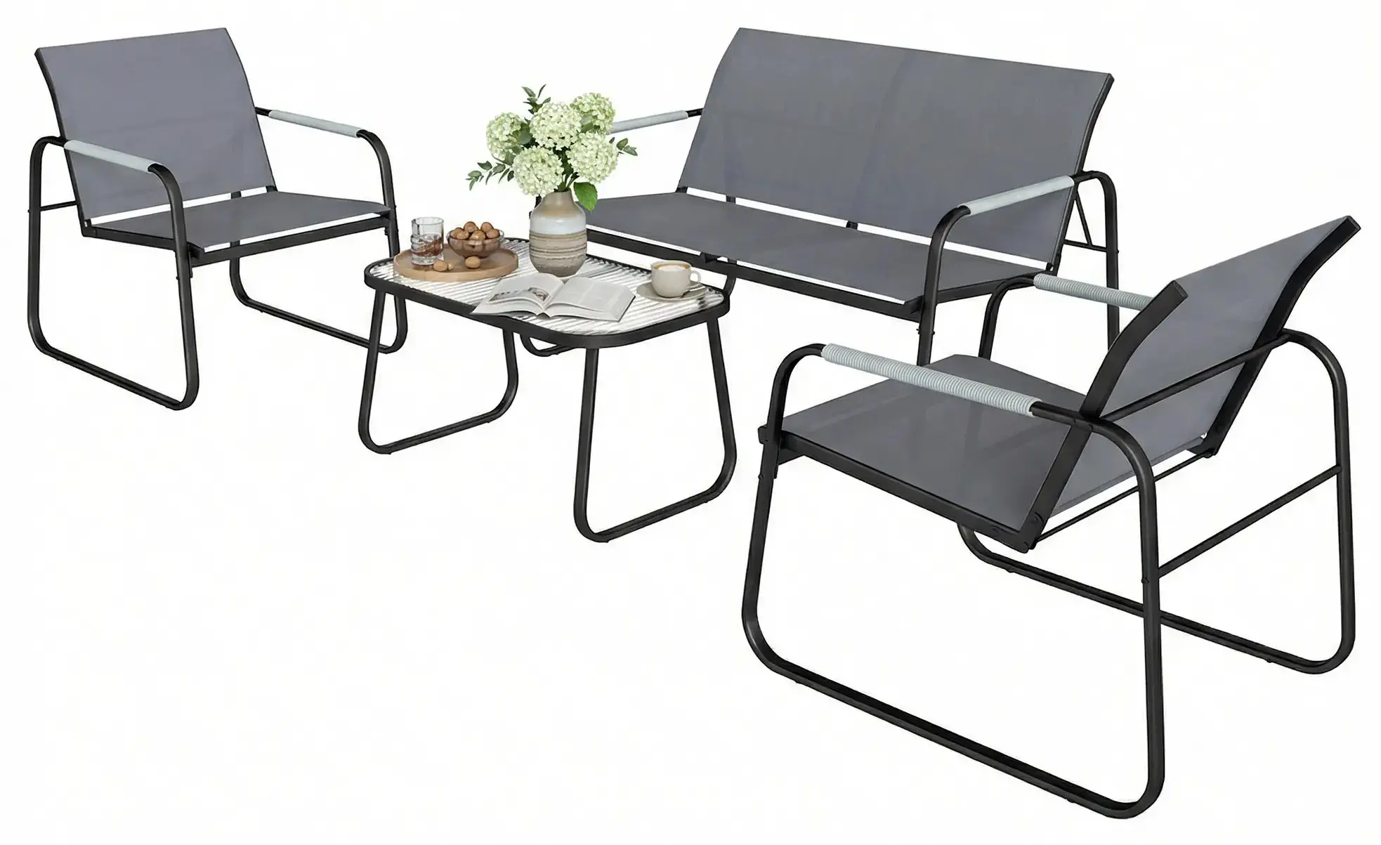 Set mobilier de gradina Outsunny 84G-901V00GY (Grey/Black) - 2