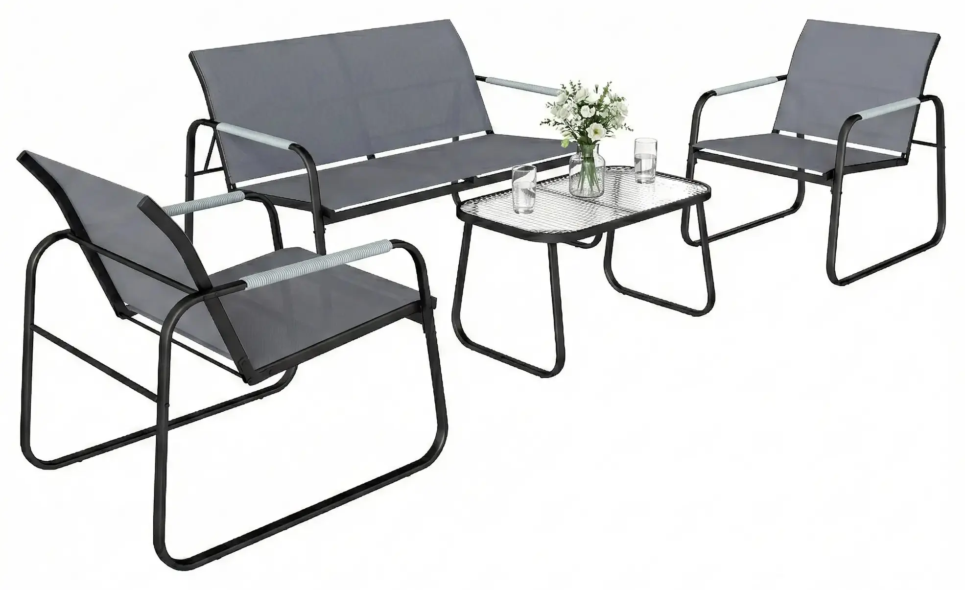 Set mobilier de gradina Outsunny 84G-901V00GY (Grey/Black) - 3