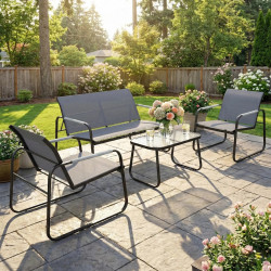 Set mobilier de gradina Outsunny 84G-901V00GY (Grey/Black)