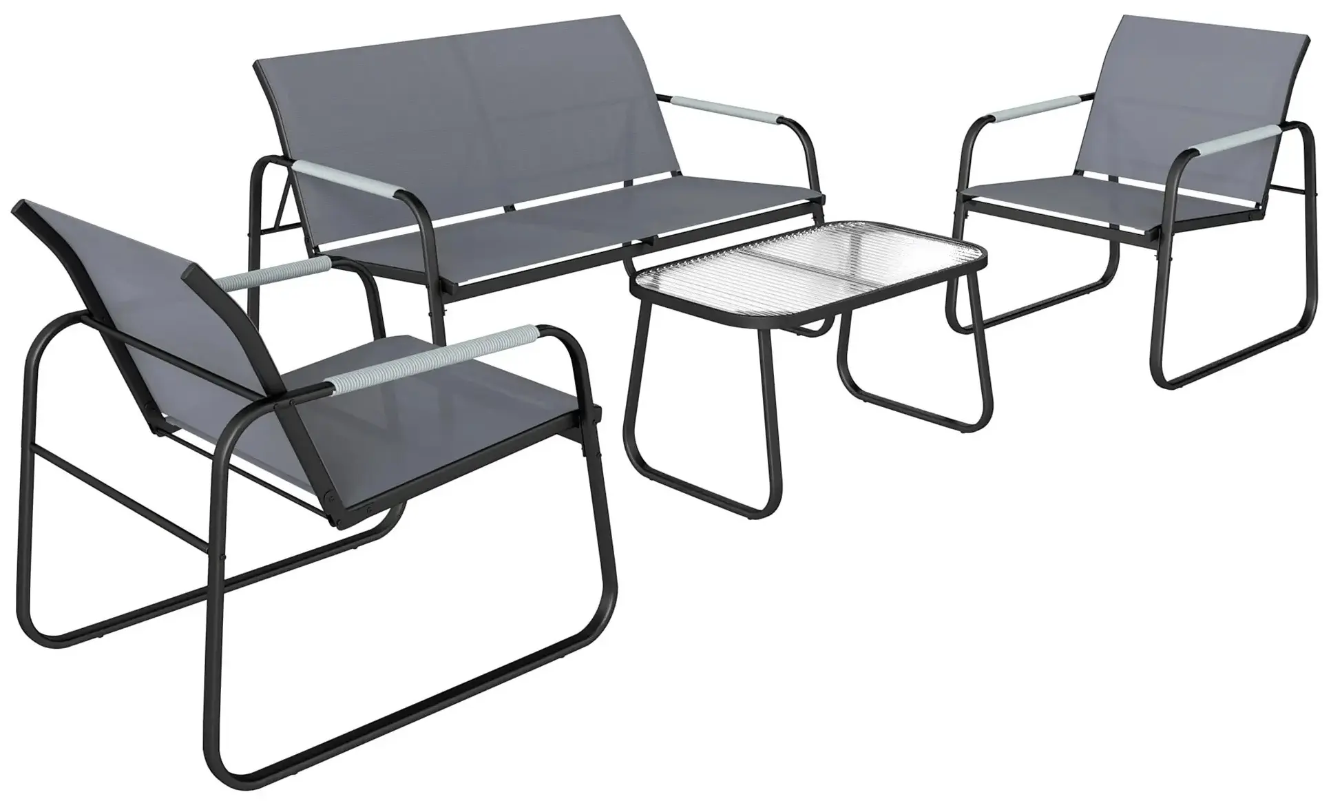 Set mobilier de gradina Outsunny 84G-901V00GY (Grey/Black) - 4