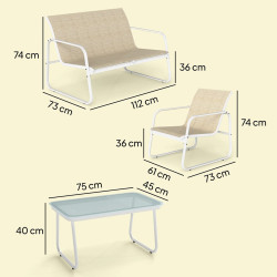 Set mobilier de gradina Outsunny 84G-948V00KK (Khaki/White) Thumb