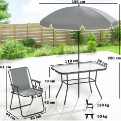 Set mobilier de gradina Outsunny 84G-968V00GY (Grey) Thumb