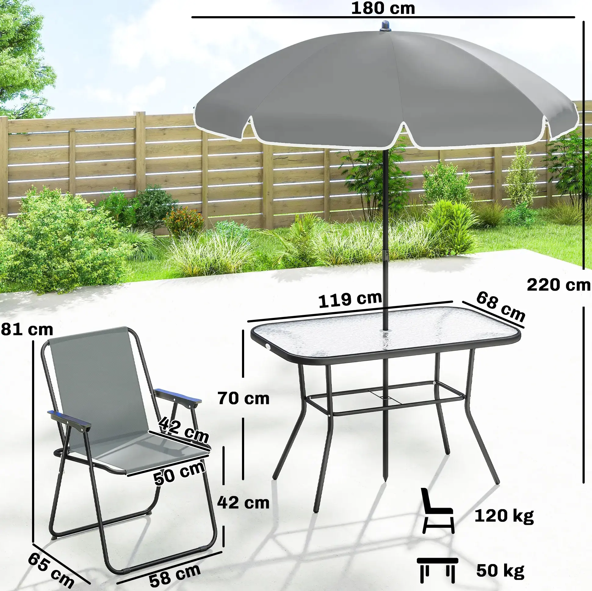 Set mobilier de gradina Outsunny 84G-968V00GY (Grey) - 7
