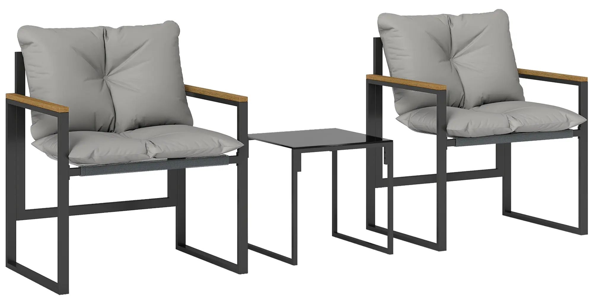 Set mobilier de gradina Outsunny 84G-988V00GY (Grey/Black) - 3