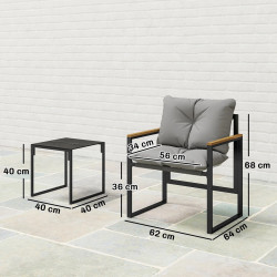 Set mobilier de gradina Outsunny 84G-988V00GY (Grey/Black) Thumb