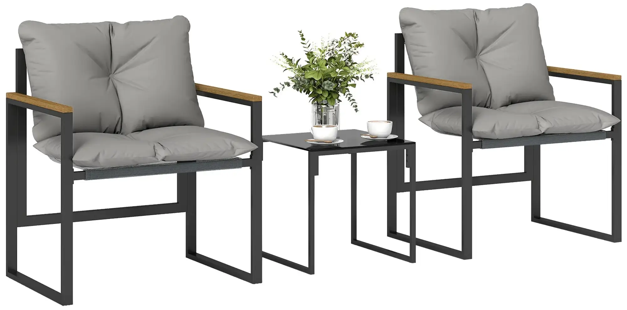 Set mobilier de gradina Outsunny 84G-988V00GY (Grey/Black)