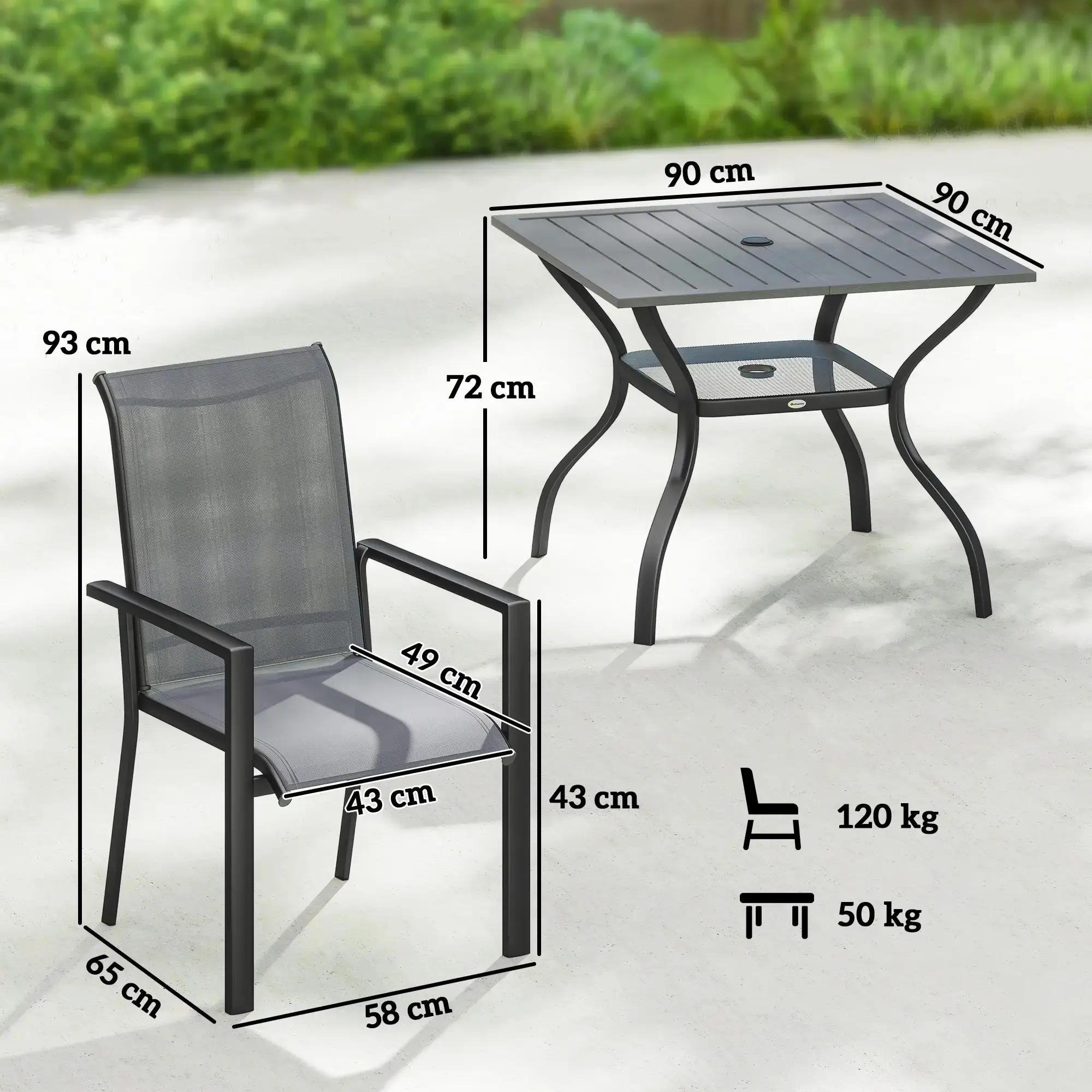 Set mobilier de gradina Outsunny 84K-010V00GY (Grey) - 4
