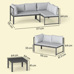 Set mobilier de gradina Outsunny 84K-015V00GY (Grey) Thumb