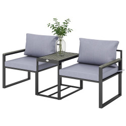 Set mobilier de gradina Outsunny 84K-049V00GY (Grey/Black) Thumb