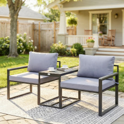 Set mobilier de gradina Outsunny 84K-049V00GY (Grey/Black)