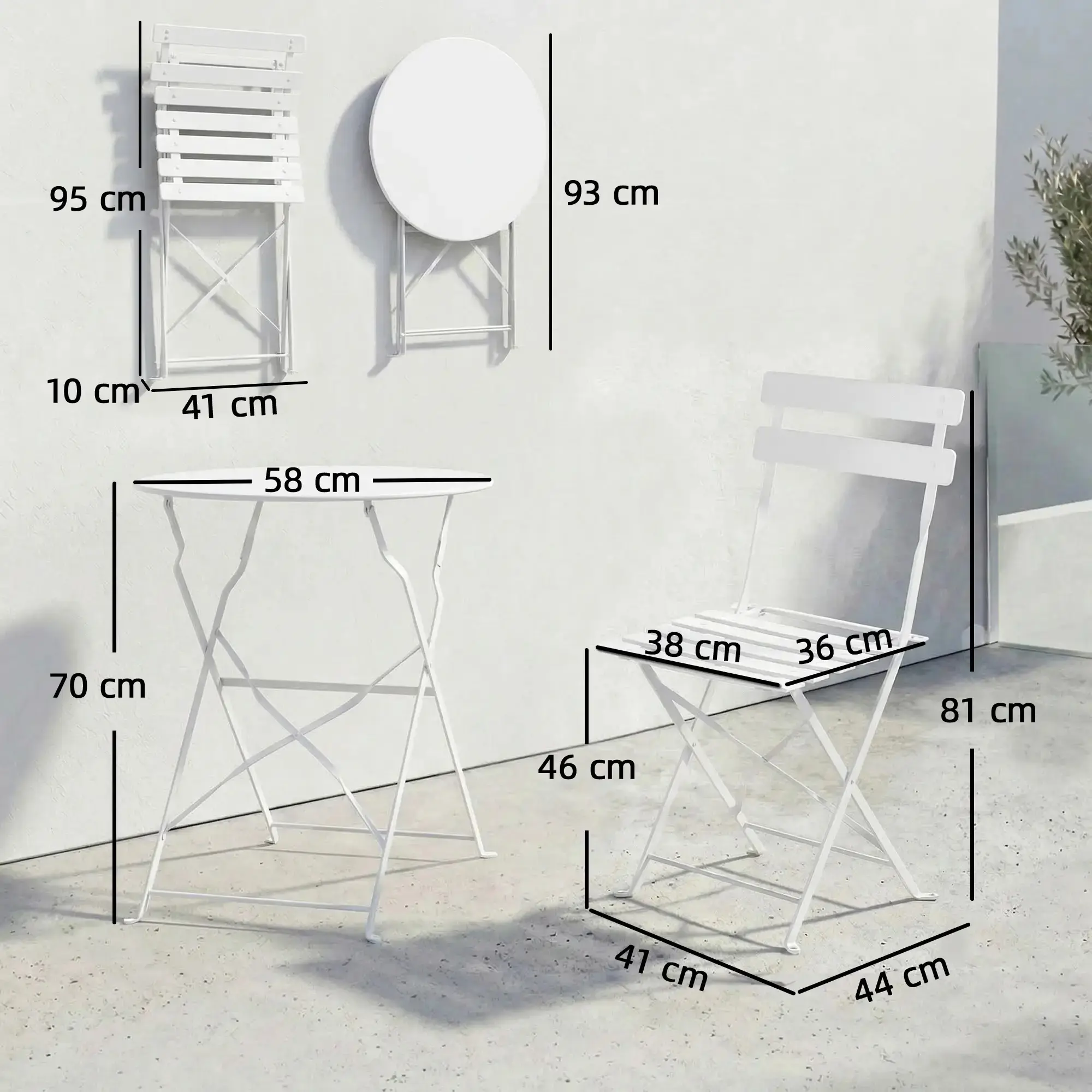 Комплект садовой мебели Outsunny 84K-156V00WT (White) - 4