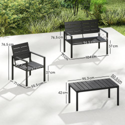 Set mobilier de gradina Outsunny 84K-161V00BK (Black) Thumb