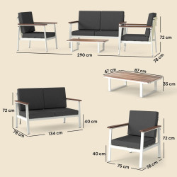Set mobilier de gradina Outsunny 84K-237V00GY (Grey) Thumb