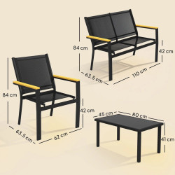 Set mobilier de gradina Outsunny 84K-245V00BK (Black) Thumb