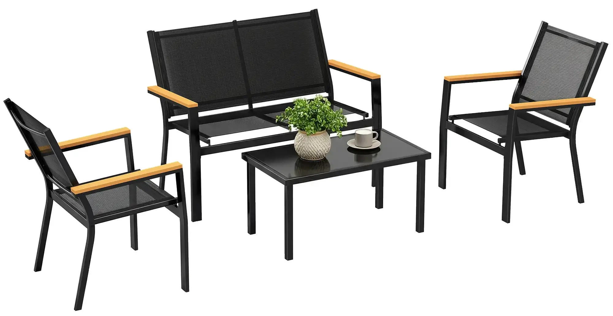 Set mobilier de gradina Outsunny 84K-245V00BK (Black)
