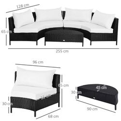 Set mobilier de gradina Outsunny 860-081V01 (Black/White) Thumb