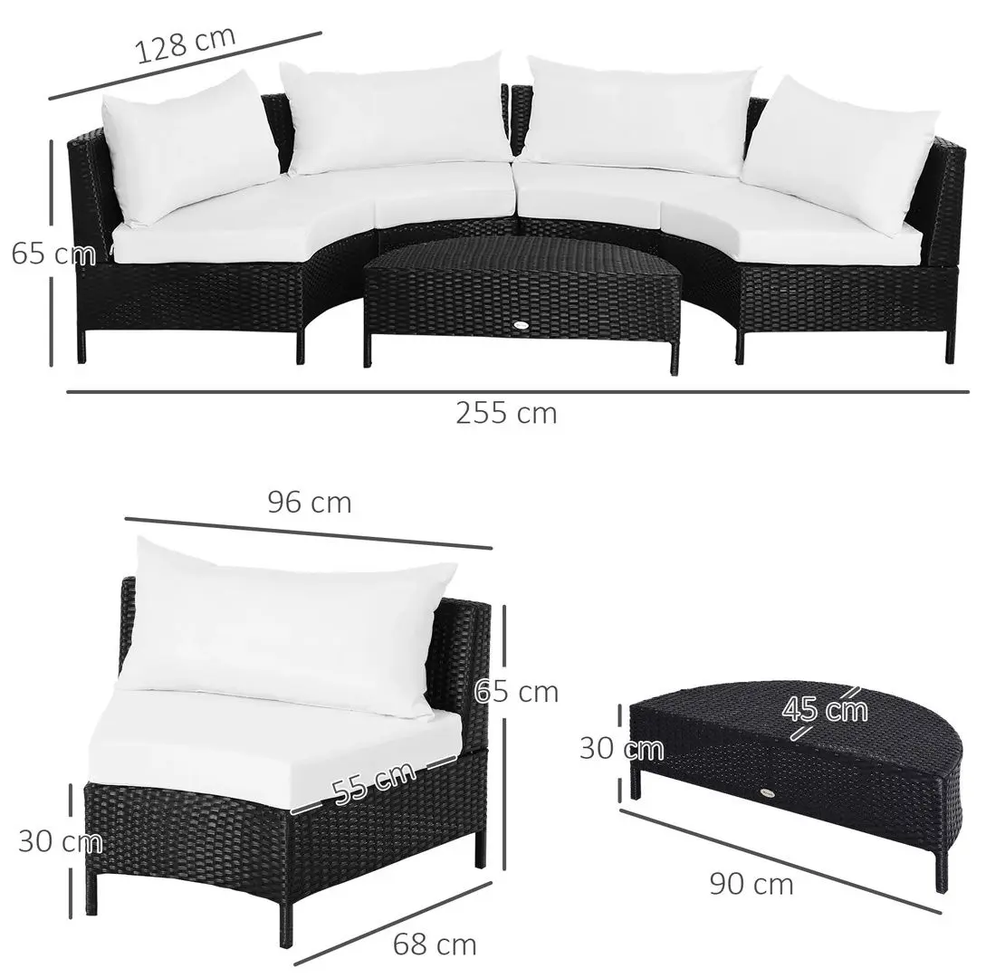 Set mobilier de gradina Outsunny 860-081V01 (Black/White)