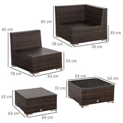 Set mobilier de gradina Outsunny 860-096V01 (Brown) Thumb