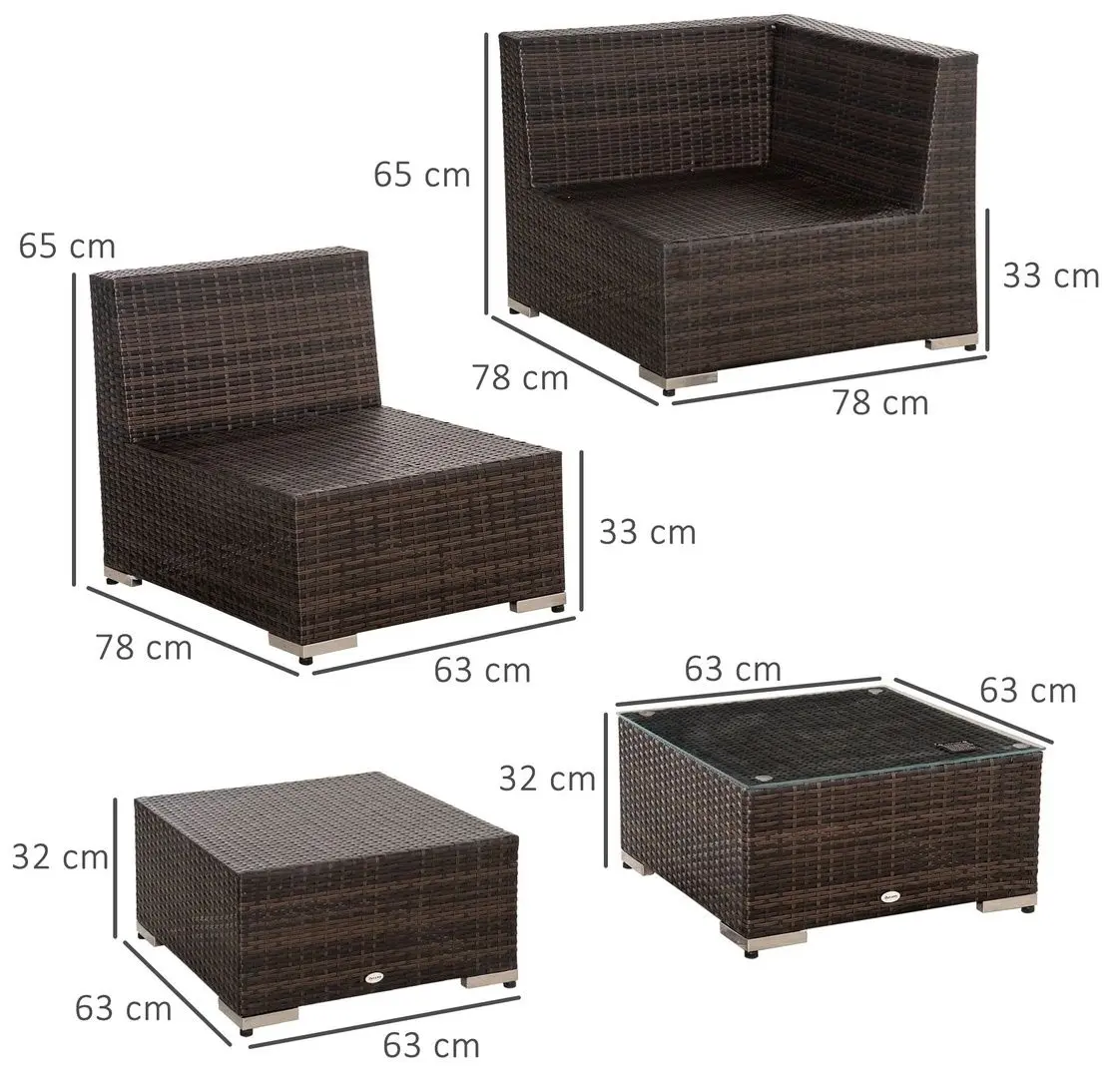 Set mobilier de gradina Outsunny 860-096V01 (Brown)