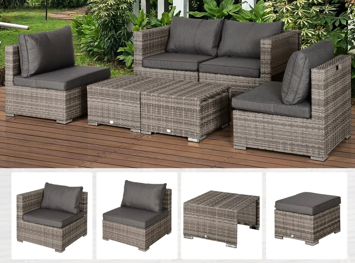 Set mobilier de gradina Outsunny 860-099 (Grey)