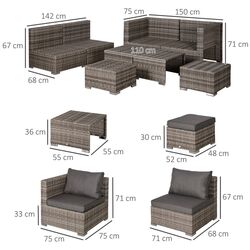 Set mobilier de gradina Outsunny 860-099 (Grey) Thumb