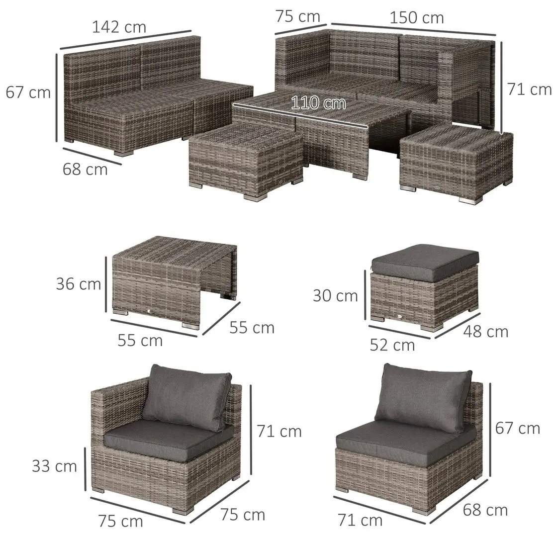 Set mobilier de gradina Outsunny 860-099 (Grey)