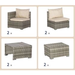 Set mobilier de gradina Outsunny 860-099BG (Beige/Grey) Thumb