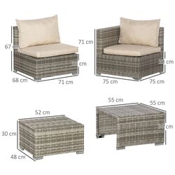 Set mobilier de gradina Outsunny 860-099BG (Beige/Grey) Thumb