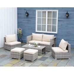 Set mobilier de gradina Outsunny 860-099BG (Beige/Grey)