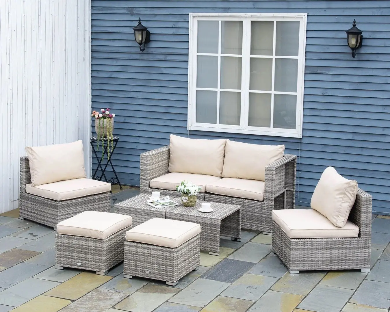 Set mobilier de gradina Outsunny 860-099BG (Beige/Grey)