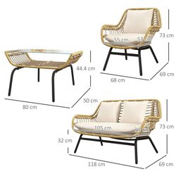 Set mobilier de gradina Outsunny 860-112 (Beige) Thumb