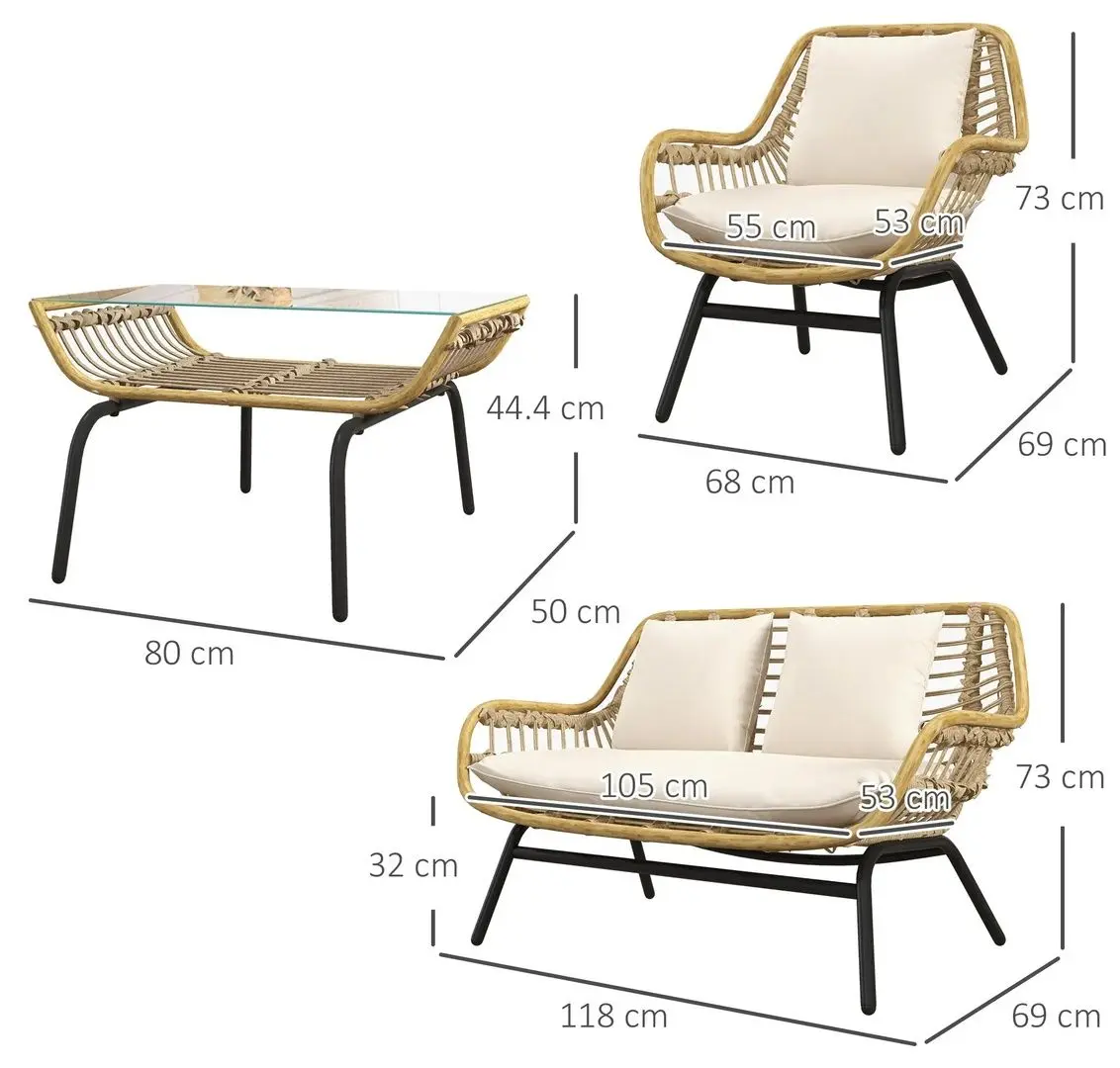 Set mobilier de gradina Outsunny 860-112 (Beige)