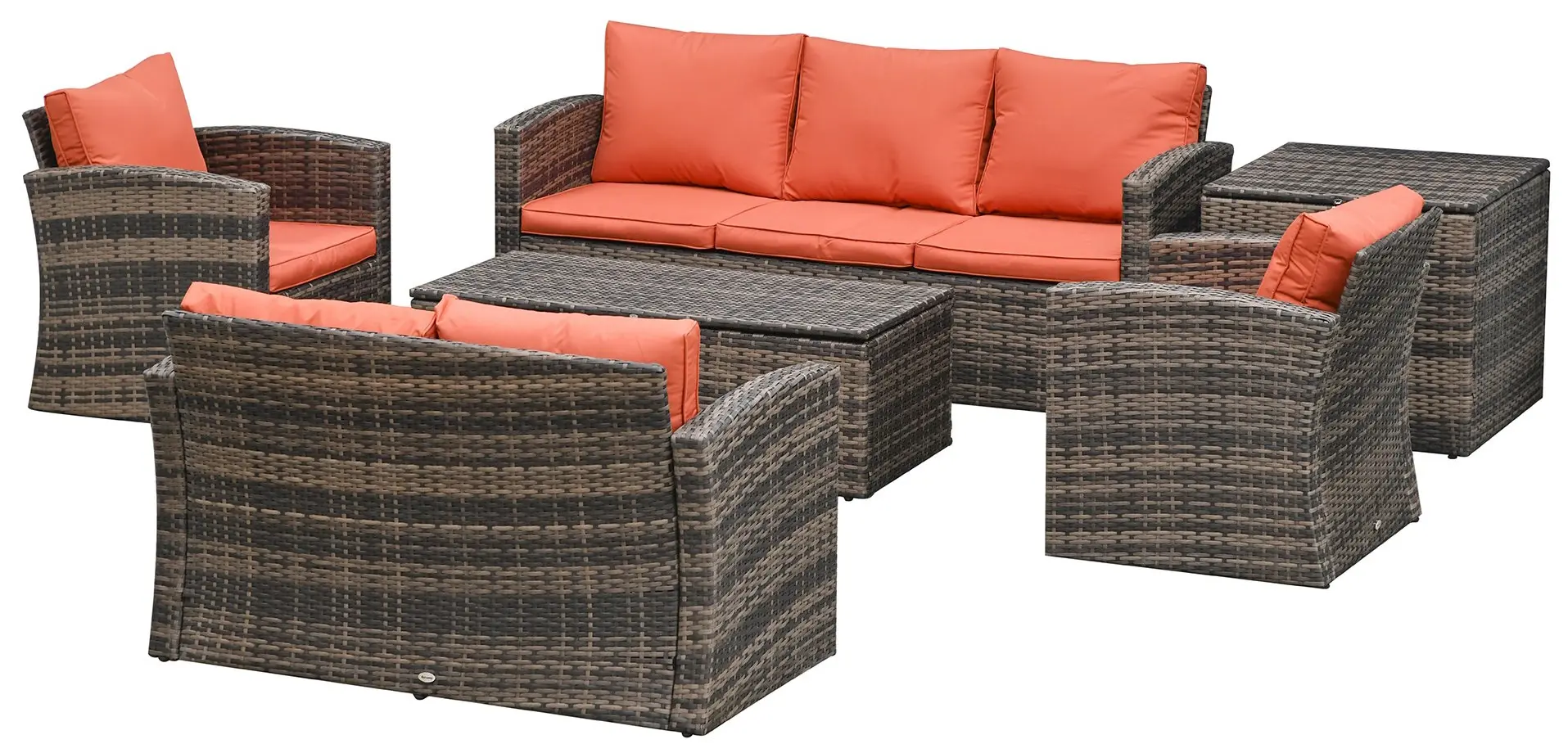 Set mobilier de gradina Outsunny 860-120 (Brown/Orange)