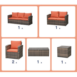 Set mobilier de gradina Outsunny 860-120 (Brown/Orange) Thumb