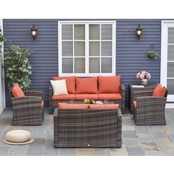 Set mobilier de gradina Outsunny 860-120 (Brown/Orange)