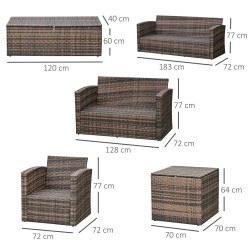 Set mobilier de gradina Outsunny 860-120 (Brown/Orange) Thumb