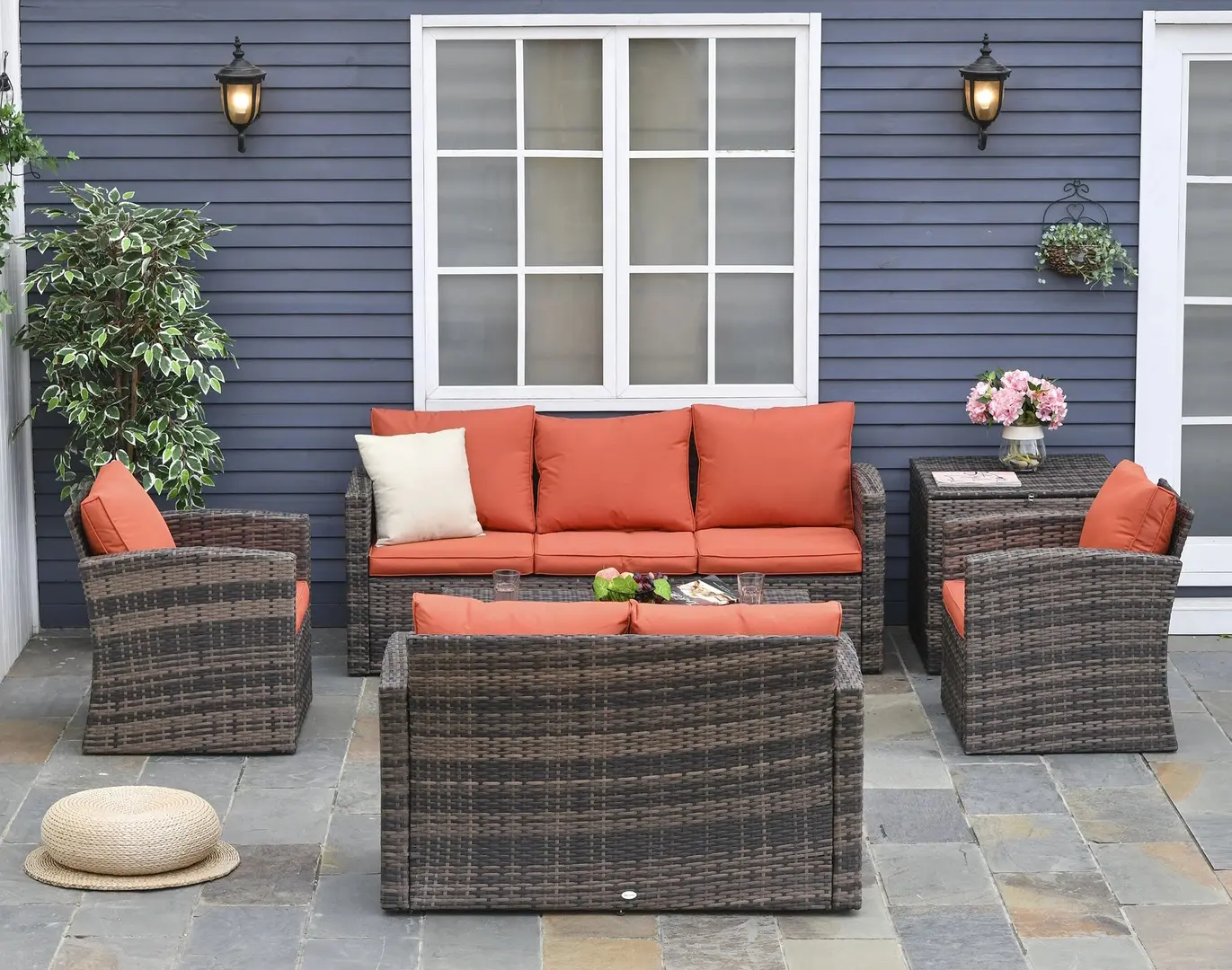 Set mobilier de gradina Outsunny 860-120 (Brown/Orange)