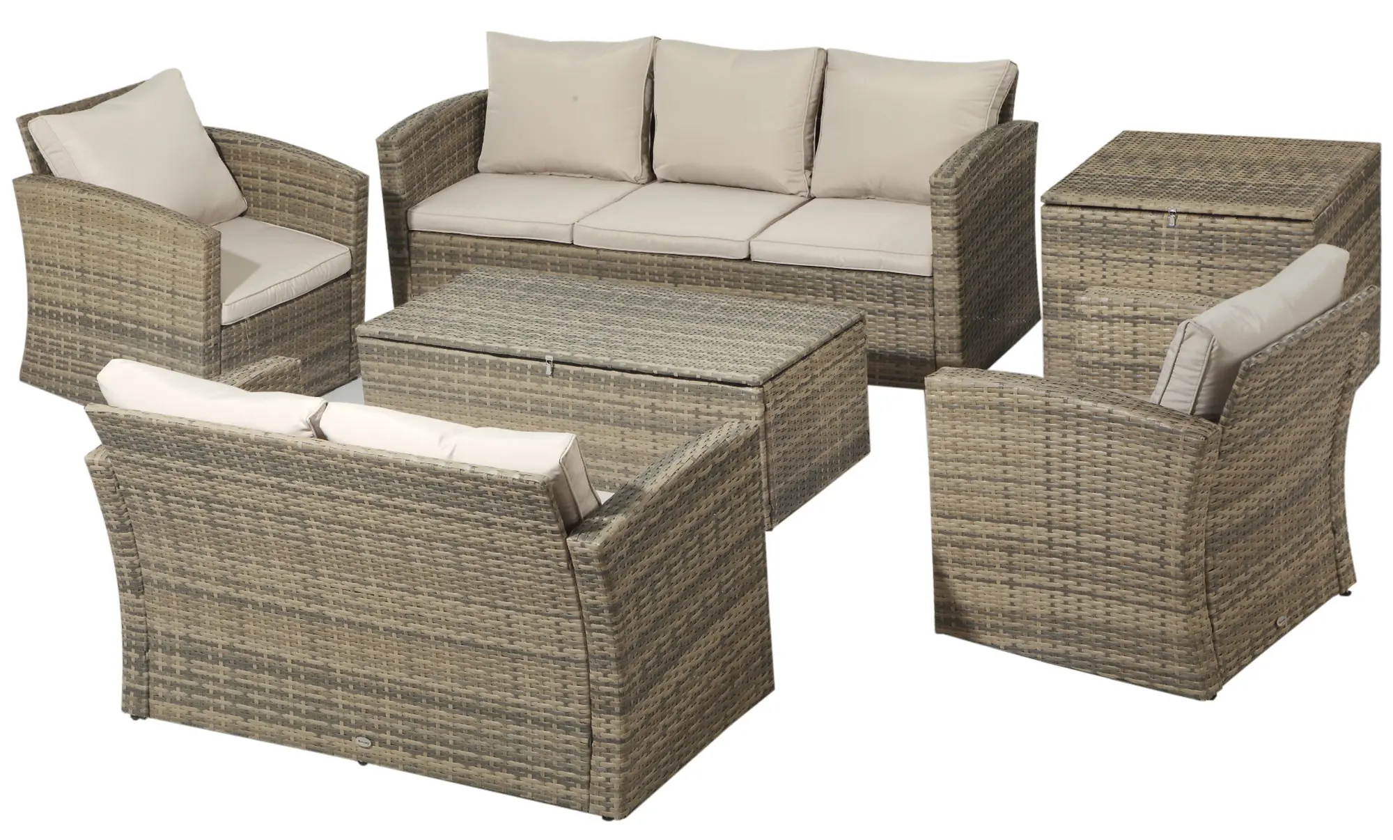 Set mobilier de gradina Outsunny 860-120GD (Khaki/Beige)