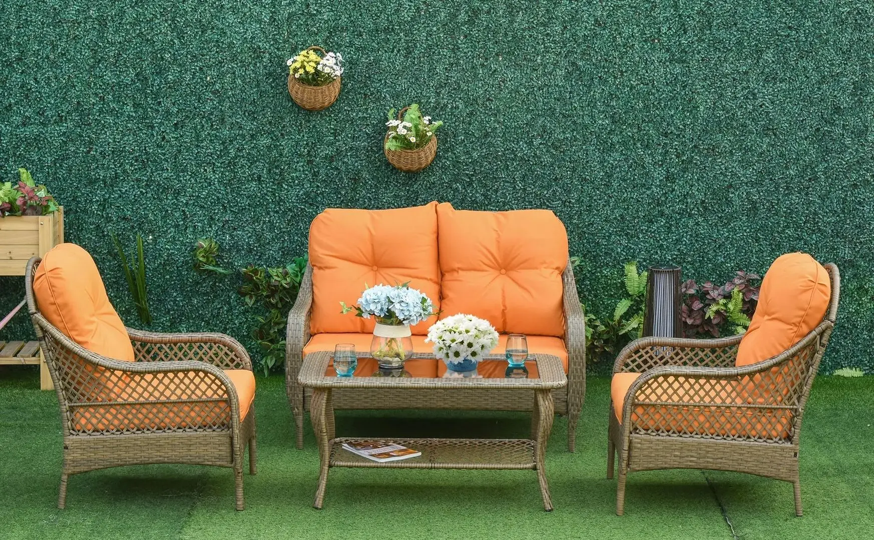 Комплект садовой мебели Outsunny 860-149 (Khaki/Orange) - 2