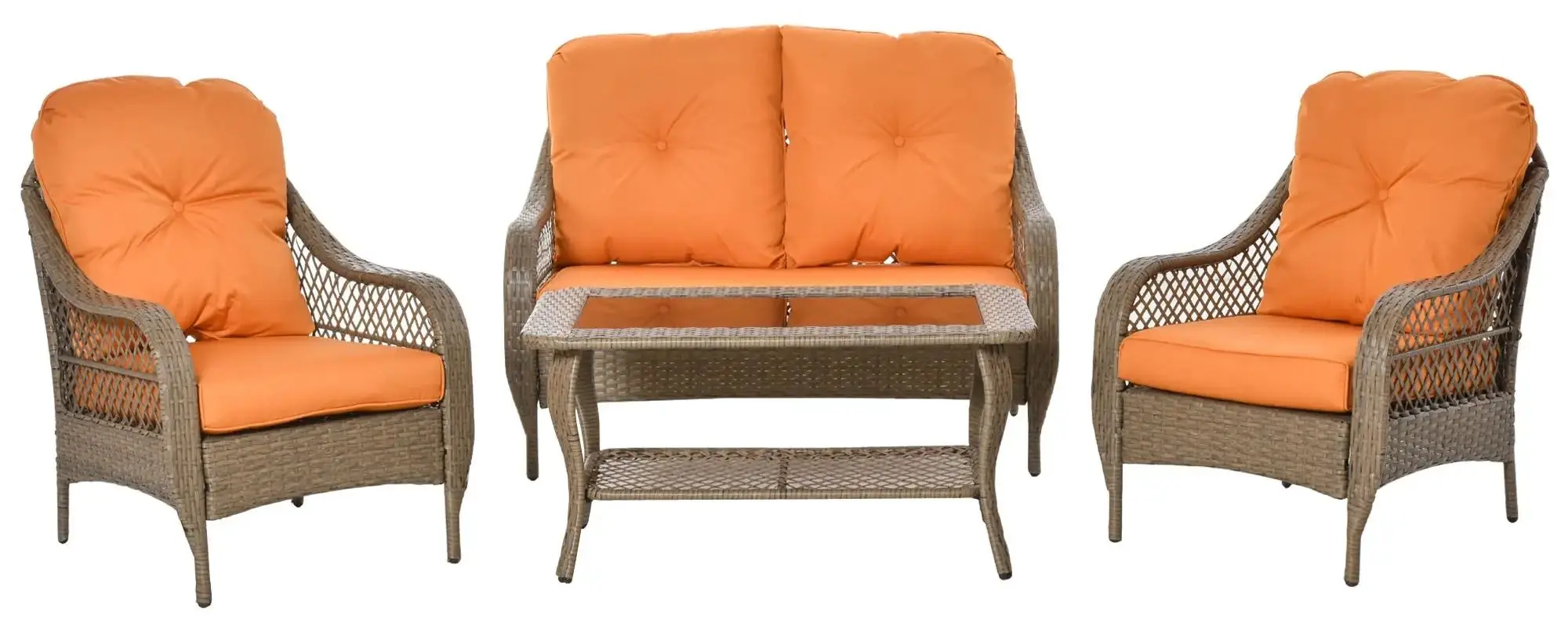 Комплект садовой мебели Outsunny 860-149 (Khaki/Orange) - 7