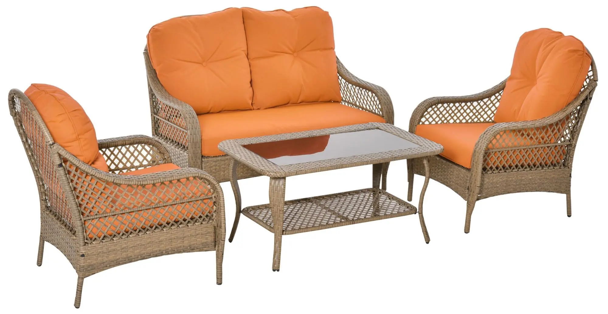 Комплект садовой мебели Outsunny 860-149 (Khaki/Orange) - 8