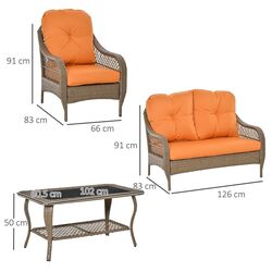 Комплект садовой мебели Outsunny 860-149 (Khaki/Orange) Thumb