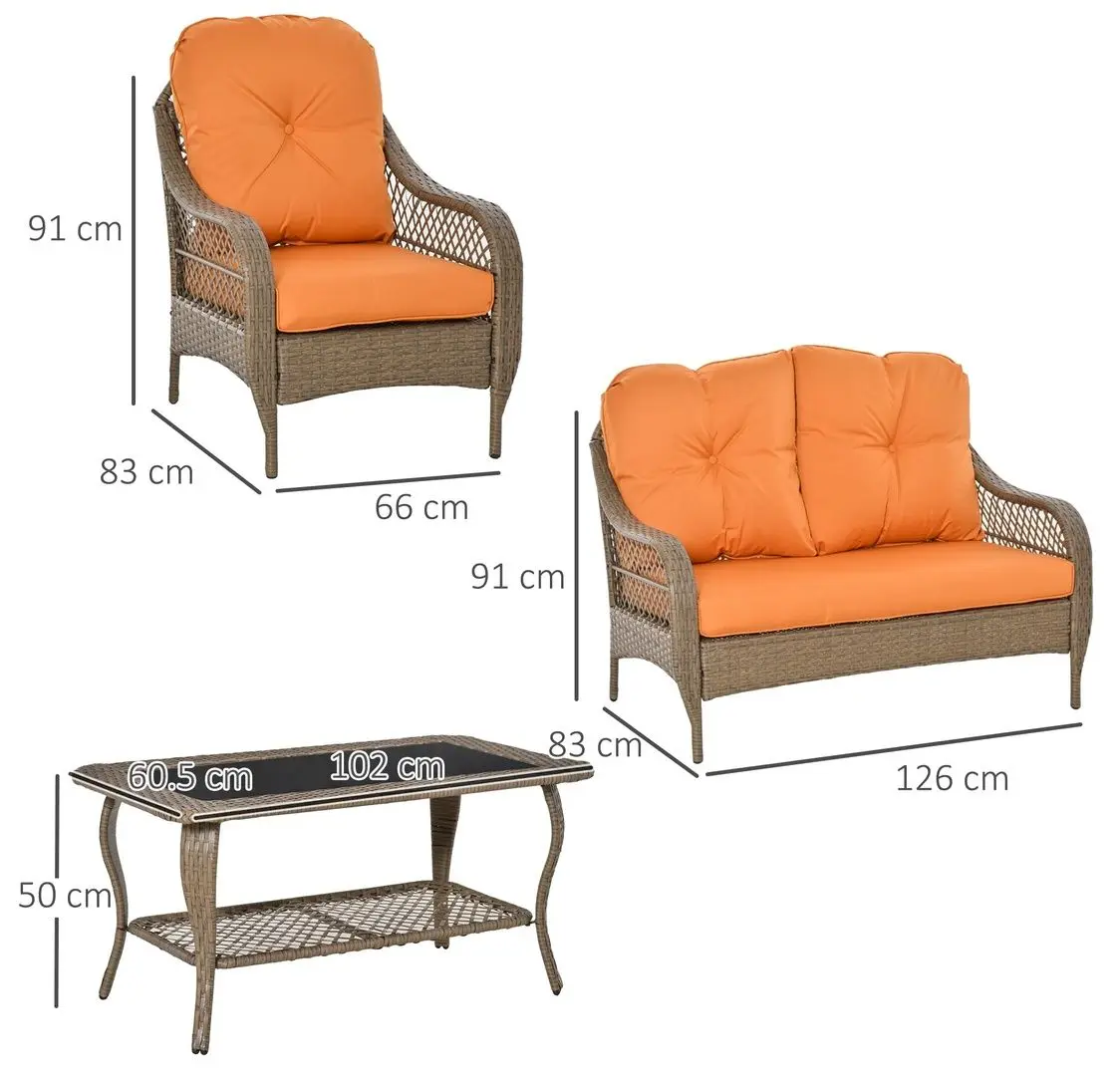 Комплект садовой мебели Outsunny 860-149 (Khaki/Orange) - 9