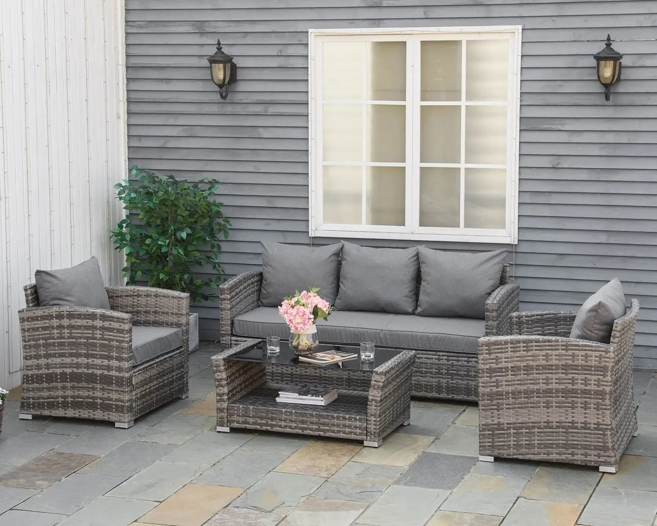 Комплект садовой мебели Outsunny 860-190 (Grey) - 2