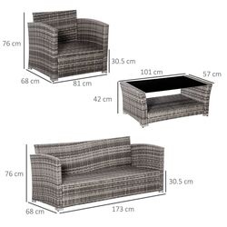 Комплект садовой мебели Outsunny 860-190 (Grey) Thumb