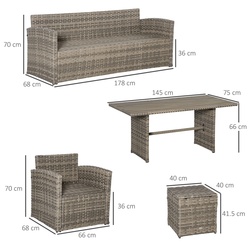 Set mobilier de gradina Outsunny 860-198 (Brown/Grey) Thumb