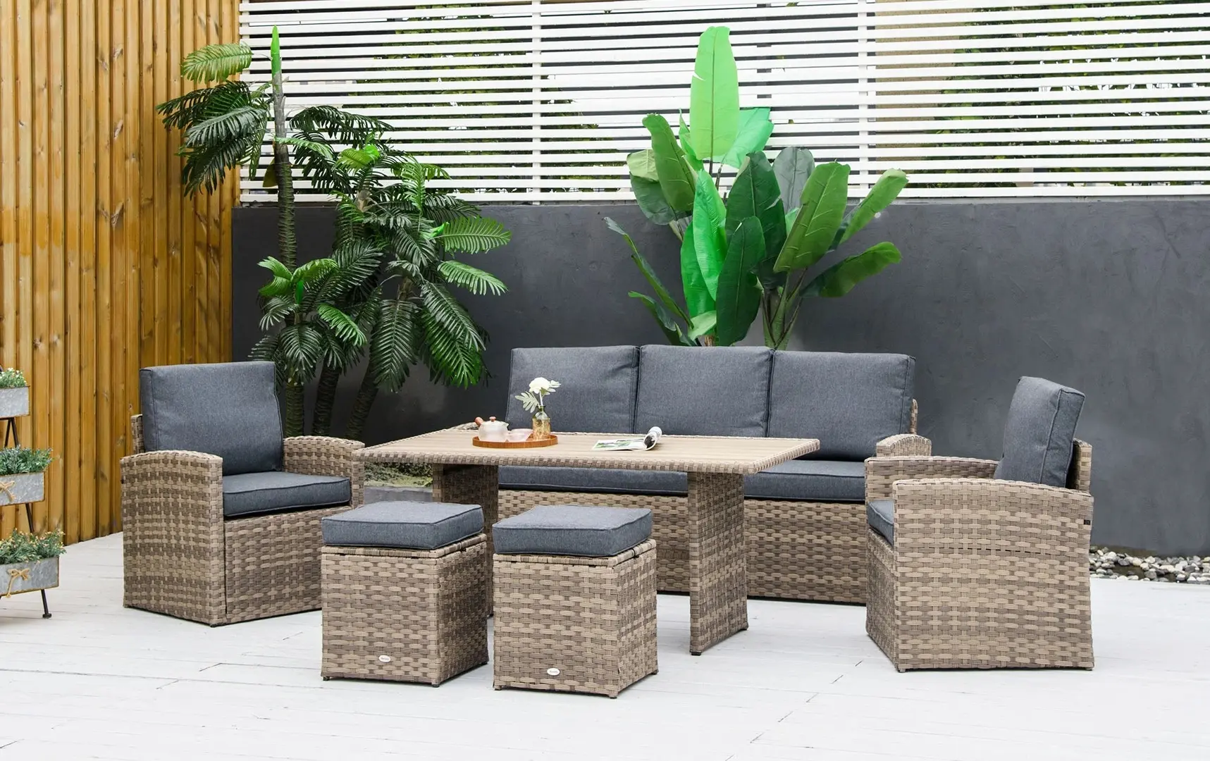 Set mobilier de gradina Outsunny 860-198 (Brown/Grey)